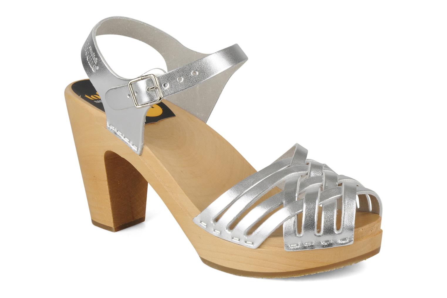 Swedish Hasbeens Braided sky high (Silver) - Sandals chez Sarenza (51709)